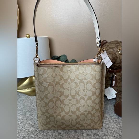 $259 COACH MOLLIE BUCKET BAG KHAKI  In Signature Canvas - Picture 3 of 8